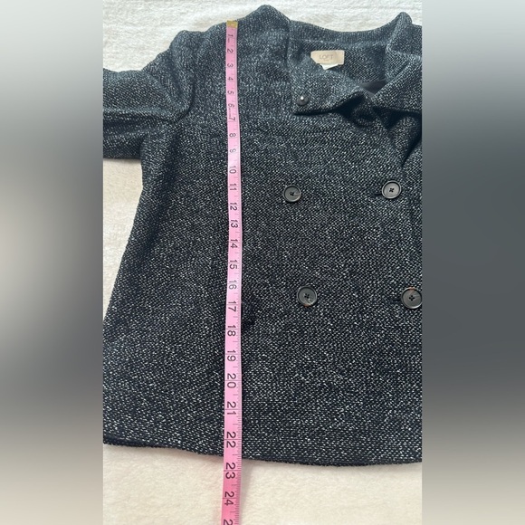 LOFT Black Blazer with Wide Lapel and Asymmetrical Closure - Picture 10 of 14